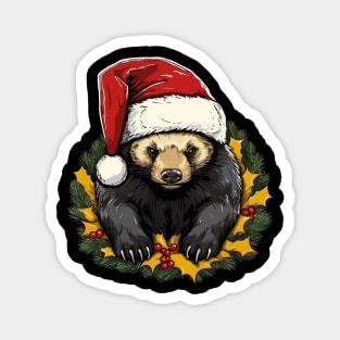 Honey Badger Christmas Magnet