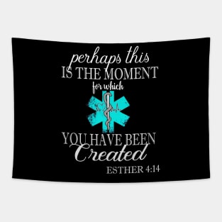 EMT Paramedic Moment Created Bible Verse Tapestry