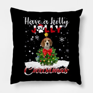 Beagle Have a Holly Jolly Christmas Pillow