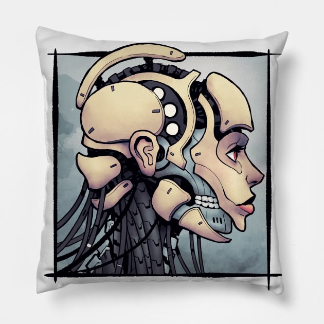 Novanink Cyborg Girl Pillow by Novanim