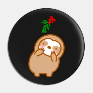 Cute Christmas Mistletoe Sloth Pin