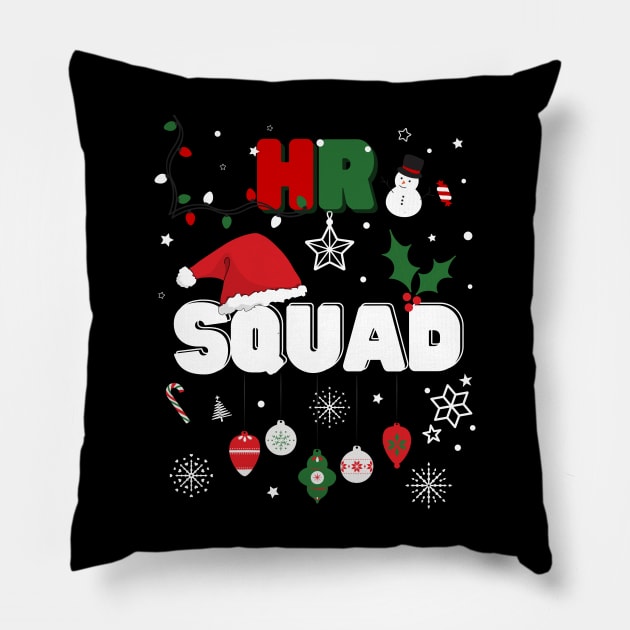 HR Squad Festive Christmas Human Resource Office Cute Pillow by AimArtStudio