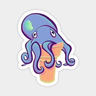 Octopus Cream Cone Periwinkle Magnet