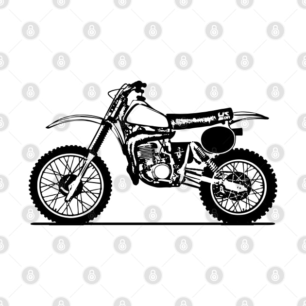 CR250R Elsinore Motorcycle Sketch Art by DemangDesign