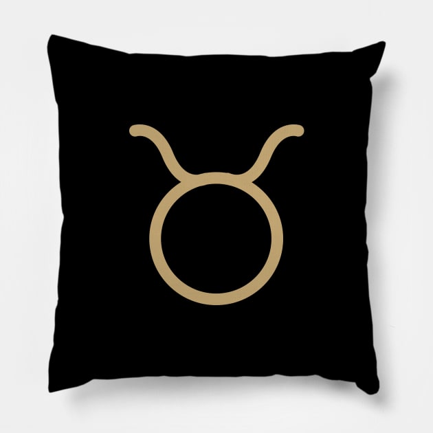 Taurus Zodiac Symbol Pillow by Merchgard