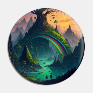 Fantasy Rainbow World Pin