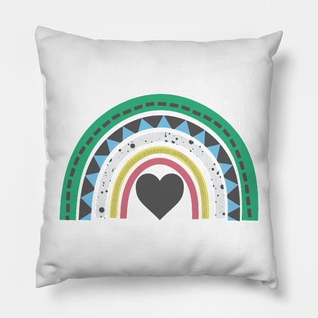 Disability Pride Boho Rainbow Pillow by Becky-Marie