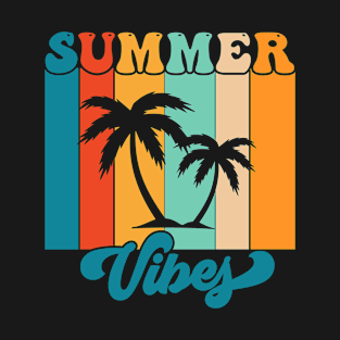 Summer Vibes | Colorful Stripes | T Shirt Design T-Shirt