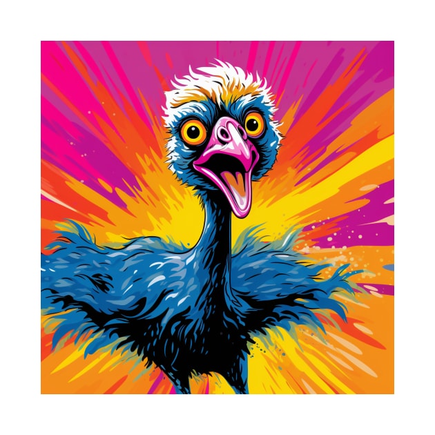 Ostrich Cartoon Pop Art 2 by AstroRisq