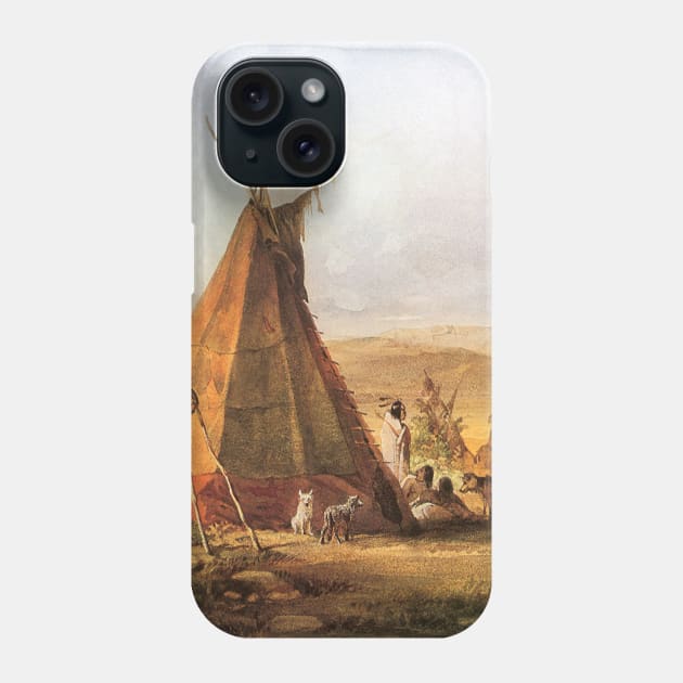 Teepees on the Plain by Karl Bodmer Phone Case by MasterpieceCafe