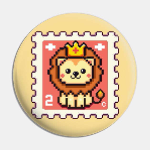 Lion postage stamp | Pixel Art | Pin by LettyDreams