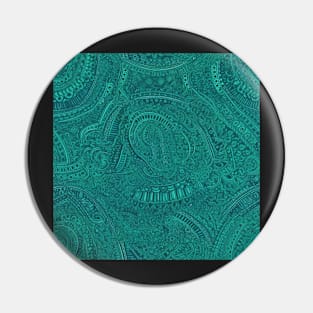 Jewel Toned Teal Paisley Pattern Pin