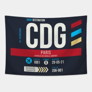 Paris (CDG) Airport Code Baggage Tag E Tapestry