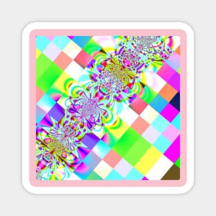 Bright Multicolor Squares Magnet