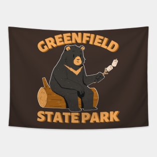 Greenfield State Park Camping Bear Tapestry