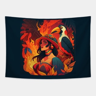 Woman Toucan #1 Tapestry