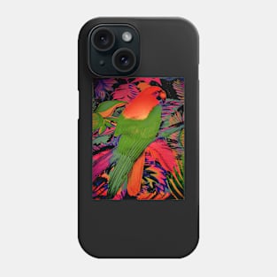 TROPICAL VIBRANT PARROT DECO ART PRINT RAINBOW COLOURS Phone Case