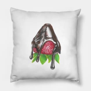 Chocolate Dipped Strawberry Pillow