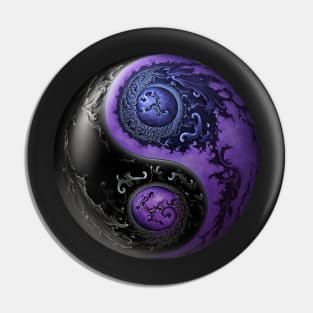 Yin Yang - Black & Purple Pin