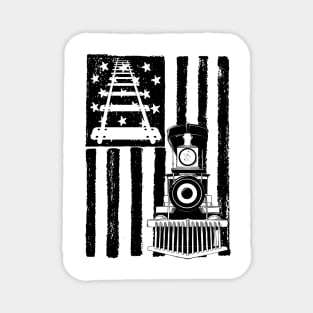 Vintage American flag train Magnet