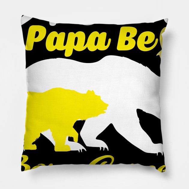 Proud Papa Bear Bone Cancer Warrior Support Bone Cancer Warrior Gifts Pillow by ThePassion99