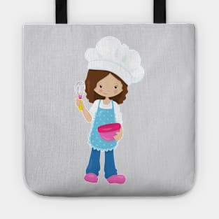 Baking, Baker, Pastry Chef, Cute Girl, Brown Hair Tote