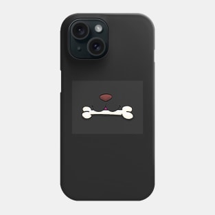 Dog Mouth With Bone Face Mask (Black) Phone Case