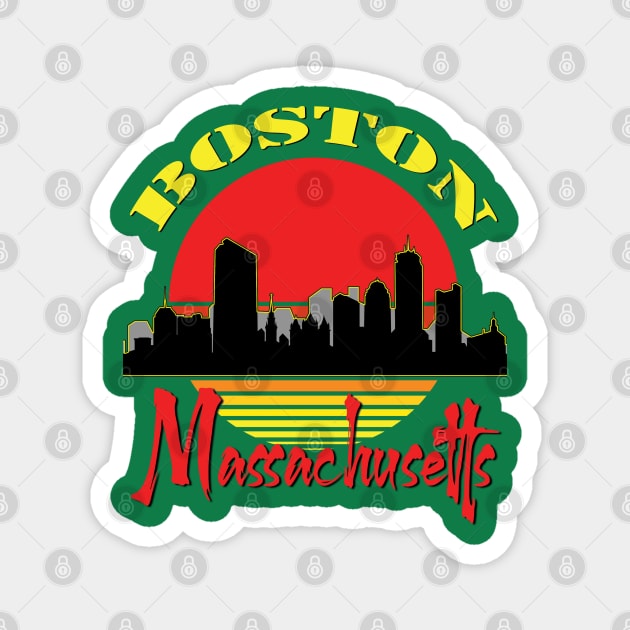 Boston Massacusetts Magnet by TeeText