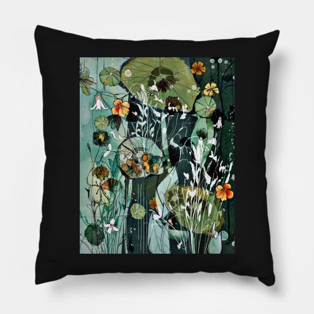 Abstract nasturtium. Pillow by atep