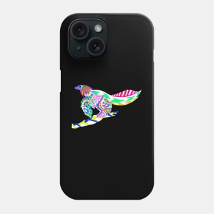 floral bird dinosaur in ecopop mandala kawaii art Phone Case