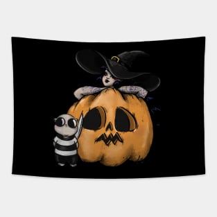 Pumpkin carving Tapestry