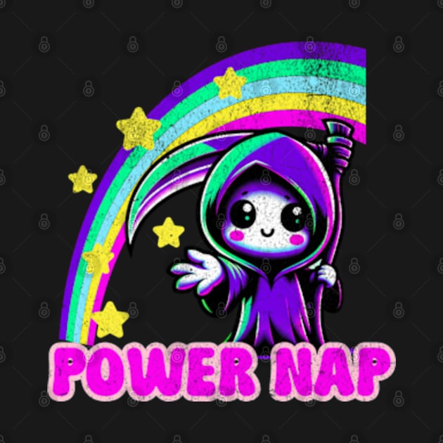 Funny Grim Reaper Power Nap Kawaii Pastel Goth Sarcastic by Lavender Celeste