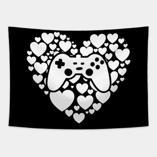 Video Gamer Heart Controller Valentine's Day Tapestry