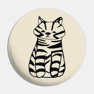 Playful Kitten Black and White Image Pin