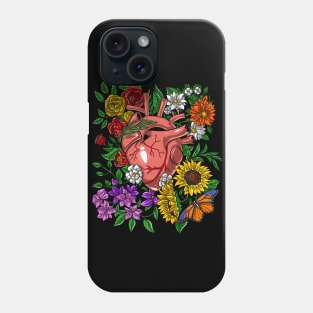 Floral Anatomical Heart Phone Case