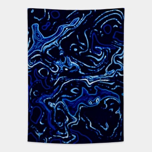 Blue Liquid Swirls Tapestry