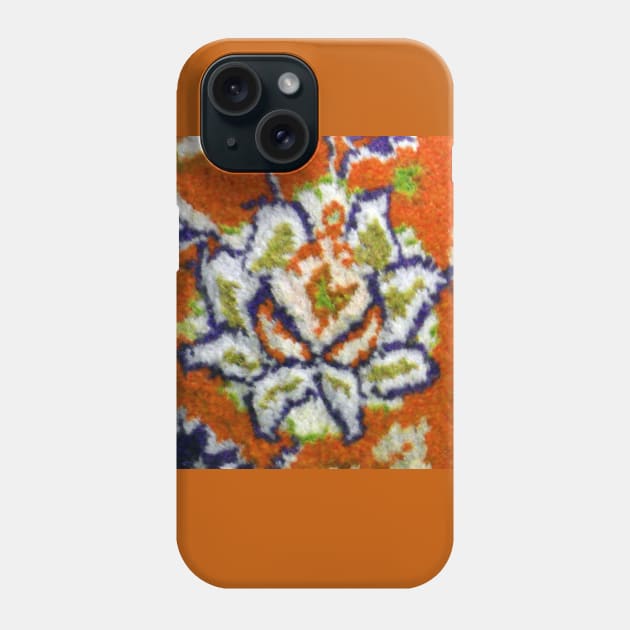 orange flower, flower design, floral designs, minimal art, abstract art, floral pattern, antique rug photo , For custom orders please DM me. Phone Case by Hadigheh-art