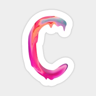 Letter C In Vibrant Watercolor Magnet