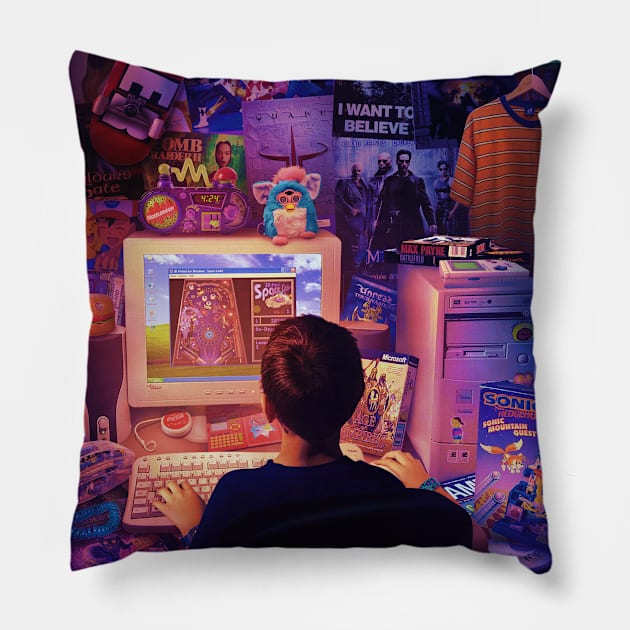 PC 90s Space Cadet Pillow by Rachid Lotf