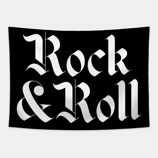 rock and roll typography design Tapestry by lkn