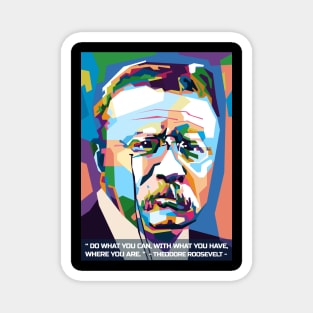 Abstract Popart T.Roosevelt in WPAP Magnet