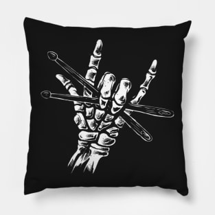 Skeleton with drumsticks Pillow