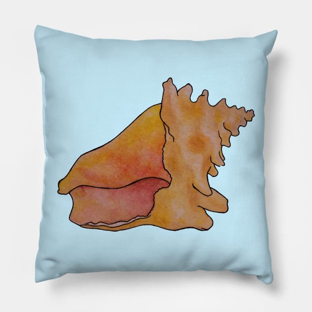 Conch Shell Pillow by LivMyers