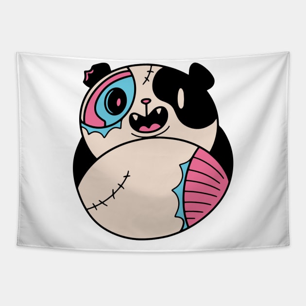 Halloween Spooky Zombie Panda Design Tapestry by Watersolution