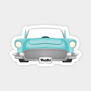 Teal Muscle Car Magnet