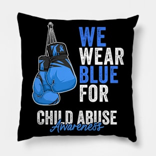 Child Abuse Prevention Awareness Month Blue Ribbon gift idea Pillow