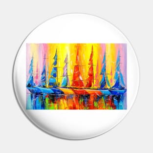 Rainbow boat Pin