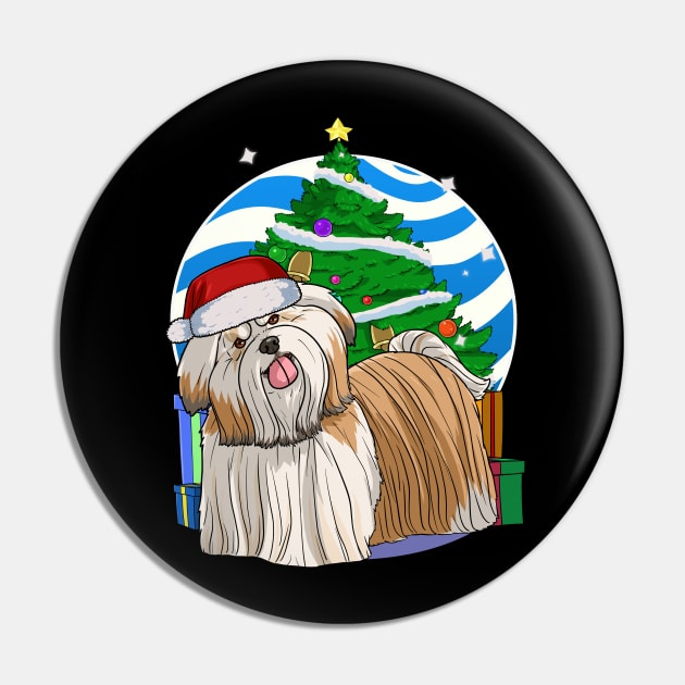 Shih Tzu Santa Christmas Decoration Gift Pin by Noseking