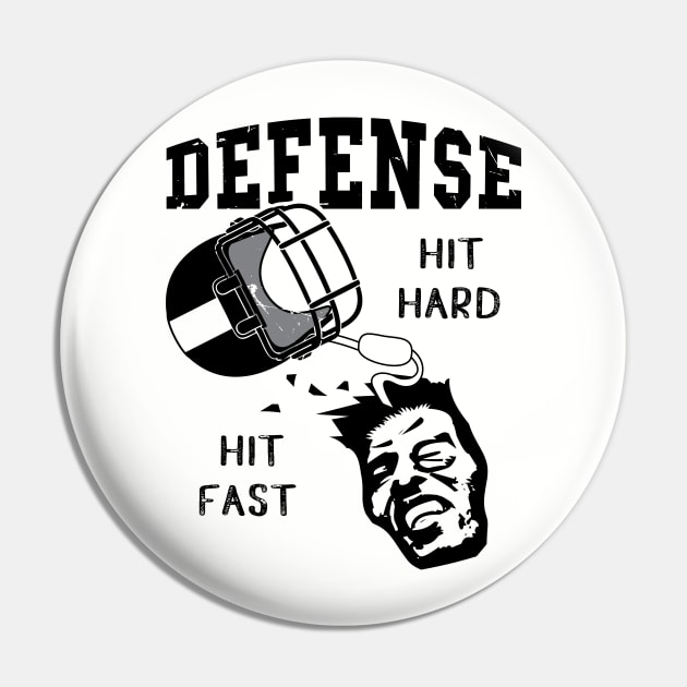 Football Player Defense Hit Hard Football Fan Pin by atomguy