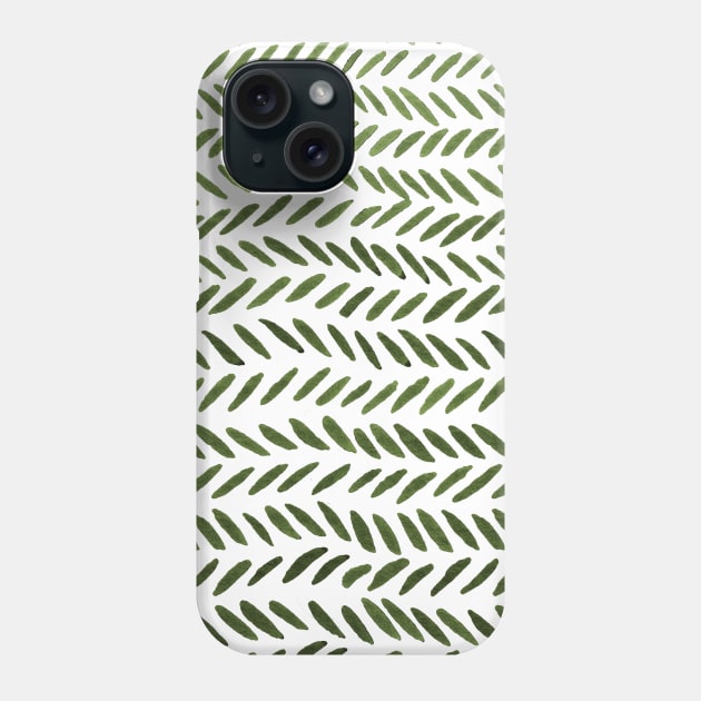 Watercolor knitting pattern - green Phone Case by wackapacka